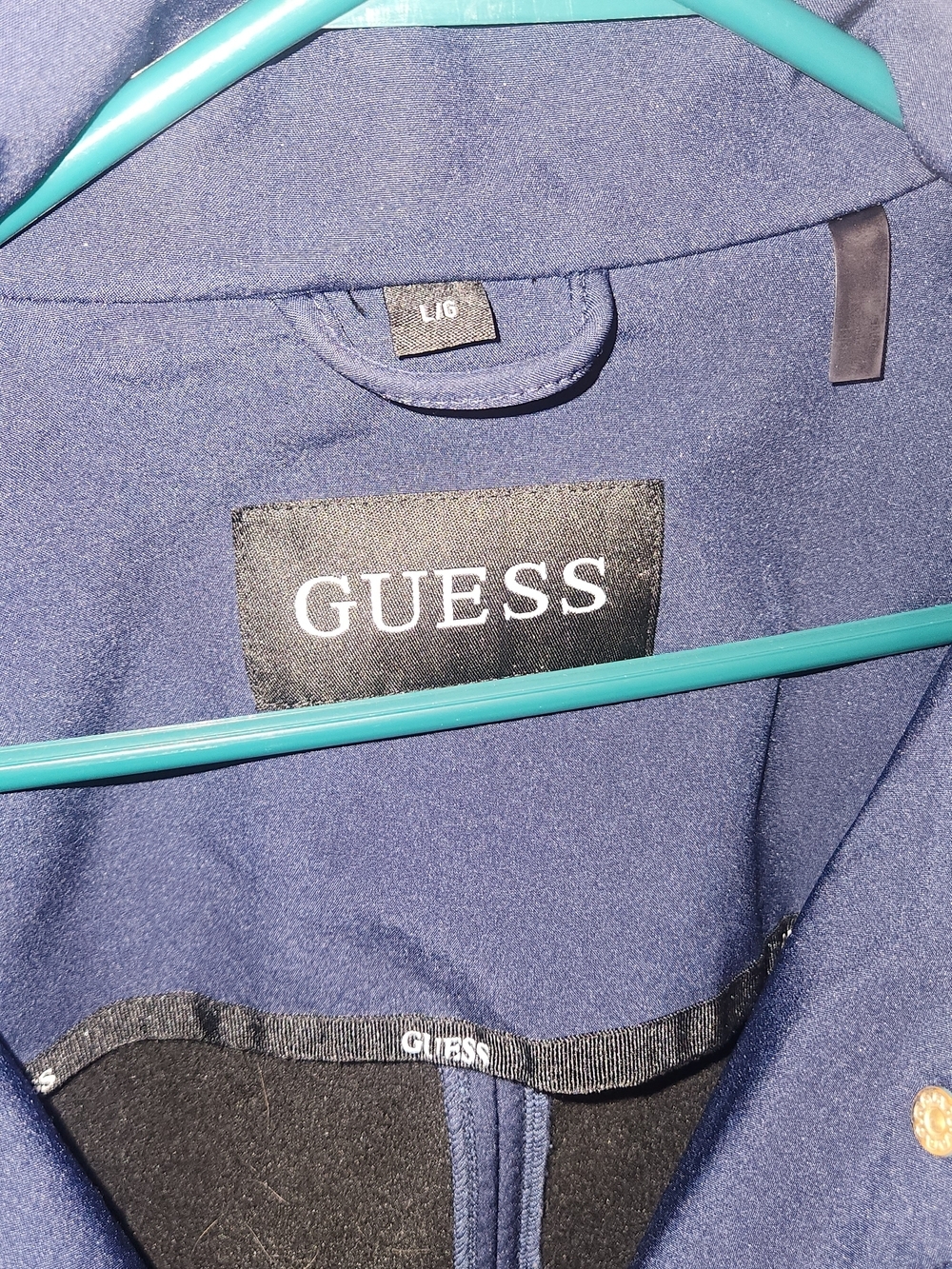 GUESS Women's Navy Long Jacket - Picture 4 of 4